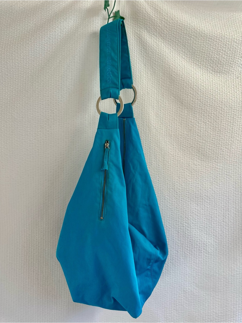 LULULEMON Vintage Hobo Shoulder Bag Turquoise Blue Large Yoga Gym Tote Rare